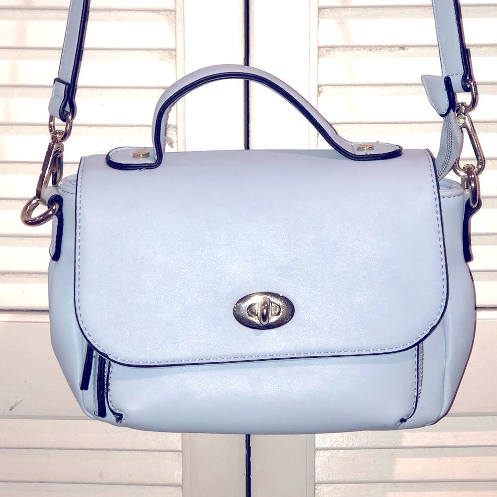 Powder Blue Small Crossbody Purse 7” by 11”